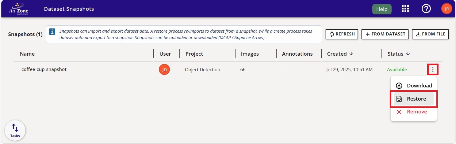 Restore Snapshots