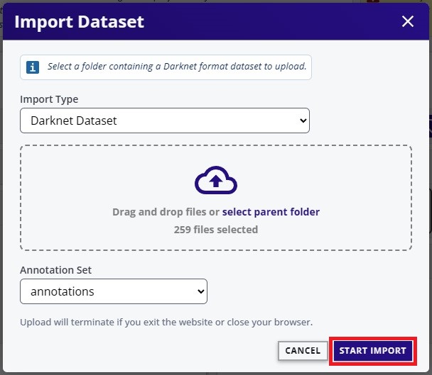 Start Import
