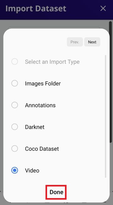 Dataset Video Import