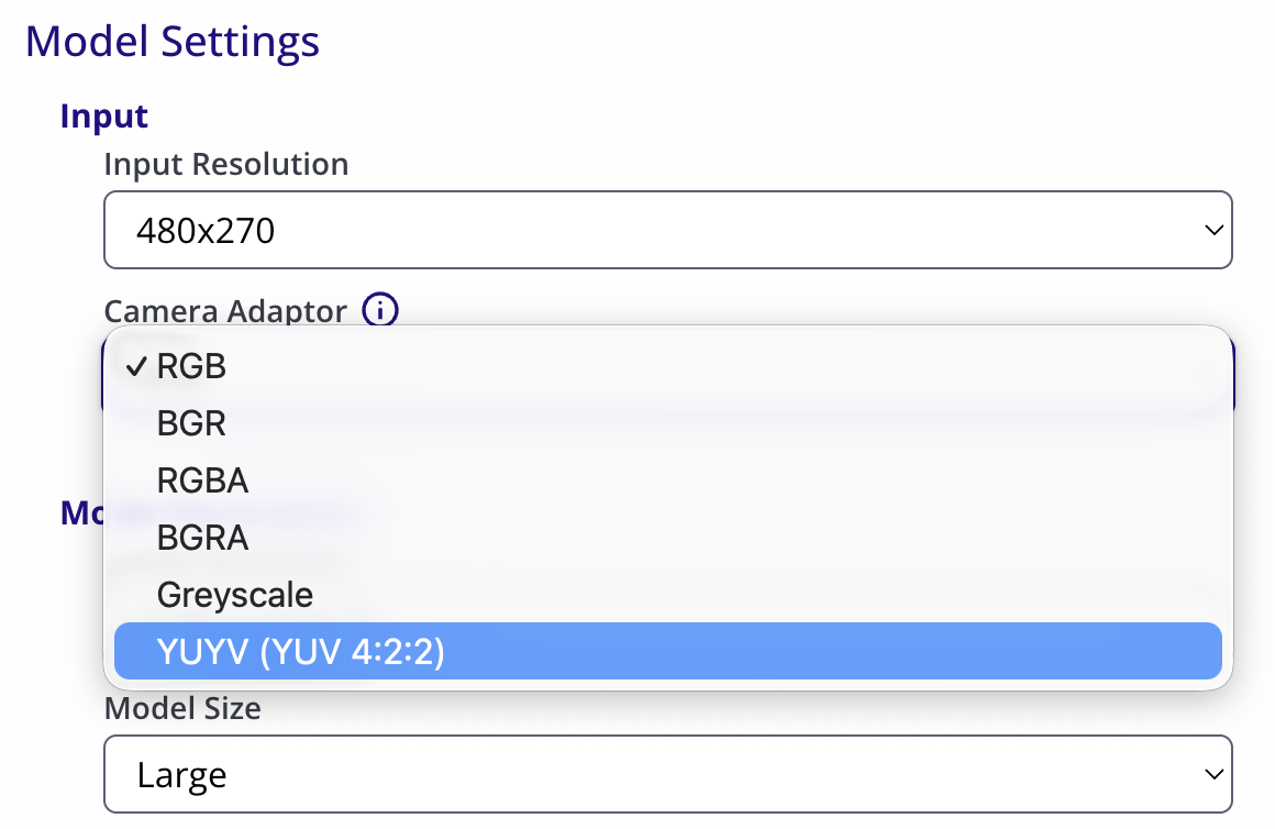 Camera Adaptor Dropdown