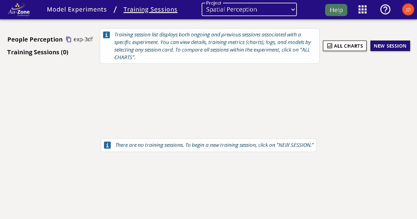 Training Sessions Page