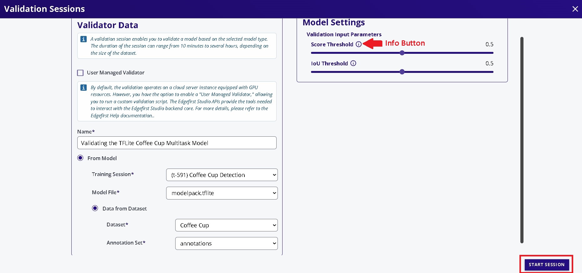 Validation Session Fields
