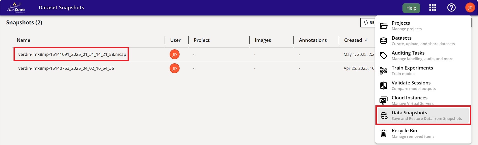 Created Snapshot