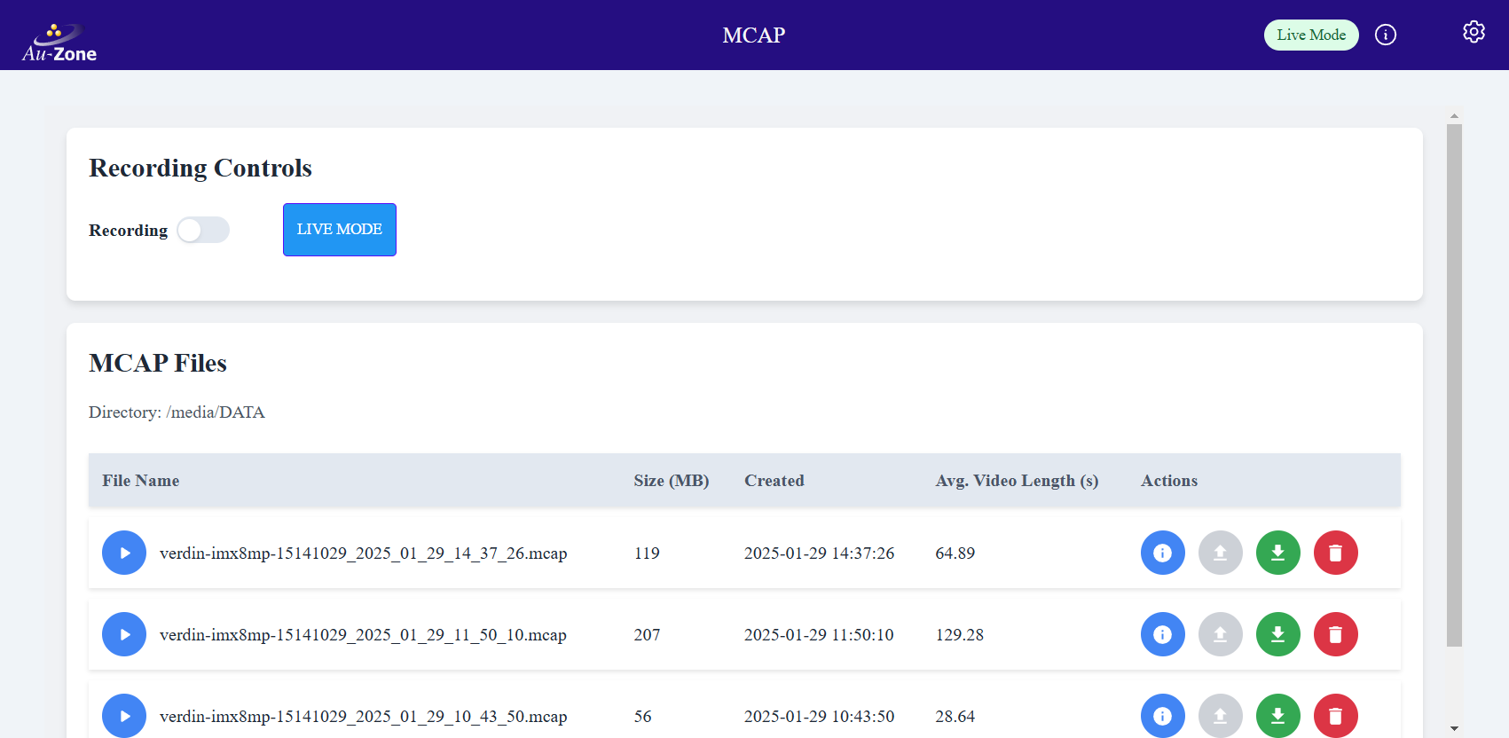 MCAP Recorder Interface