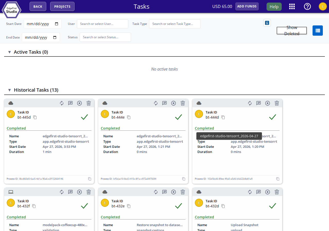 Tasks Page