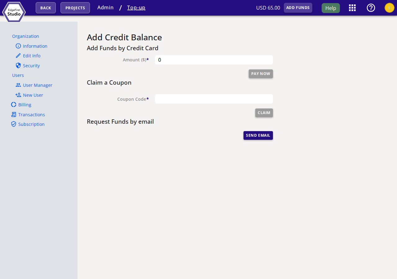 Add Credit Balance