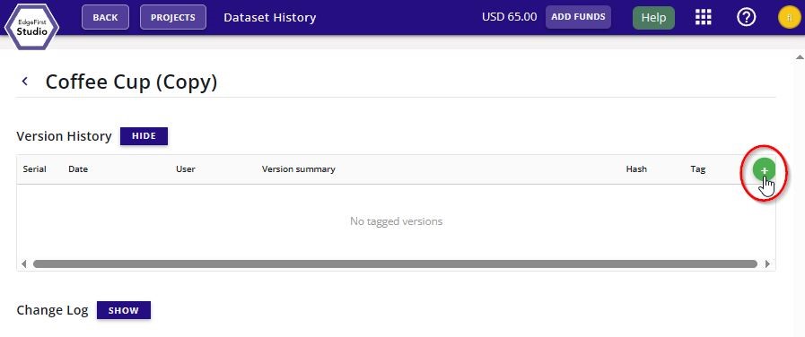 Tag Dataset Button