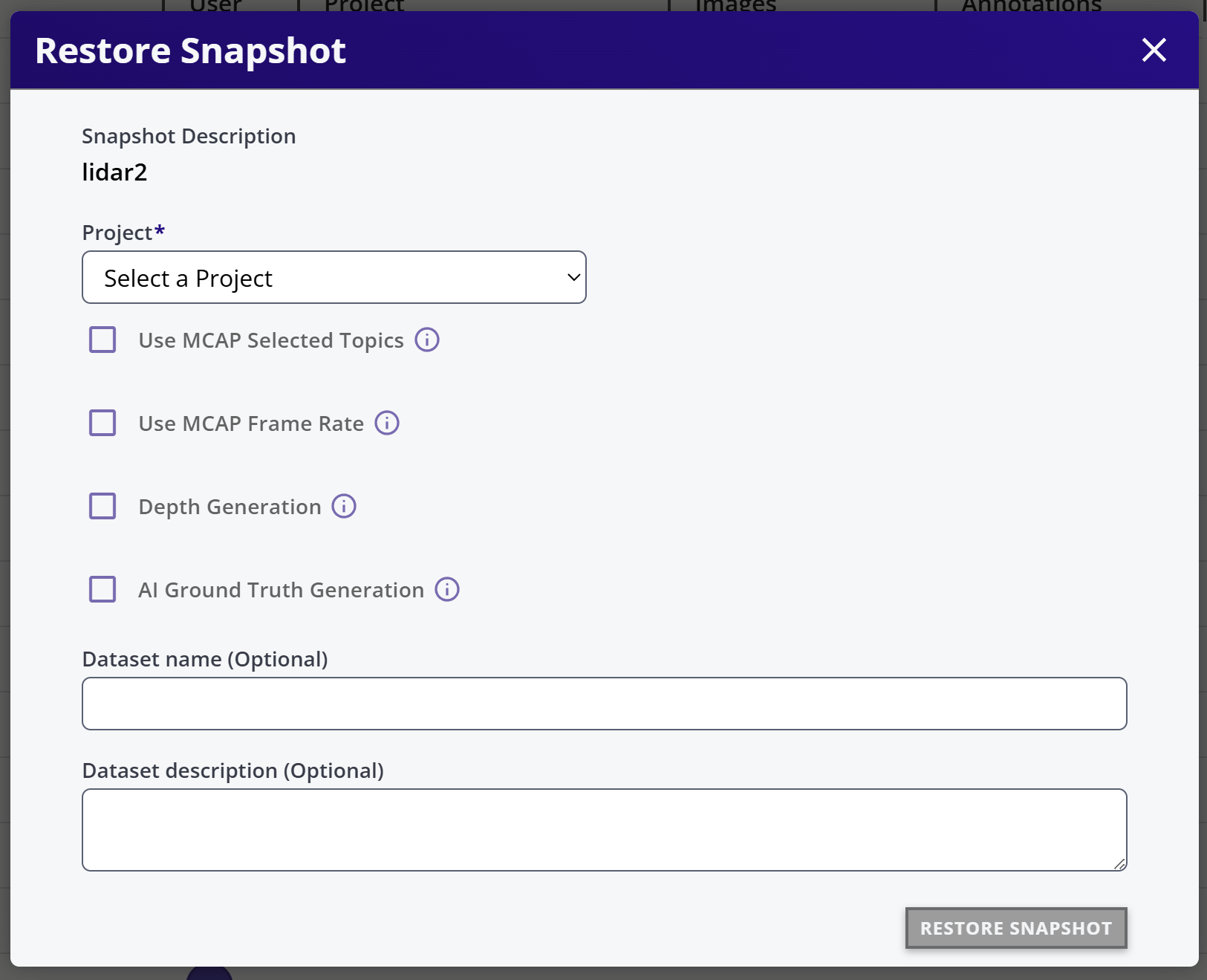 Restore Options