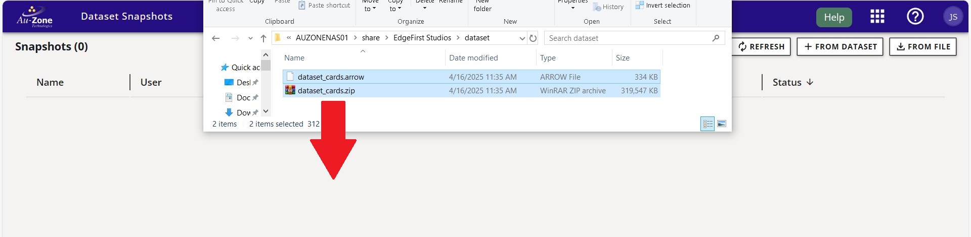 Zip and Arrow Files Import