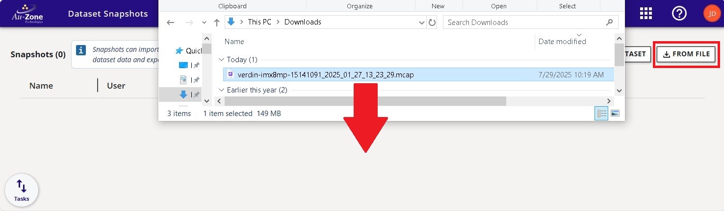 MCAP Import Snapshot