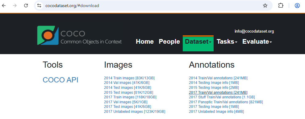 COCO 2017 annotations download