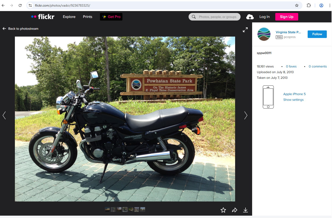 Motorcycle image is from 'Virginia State Parks - Marketing Photos'