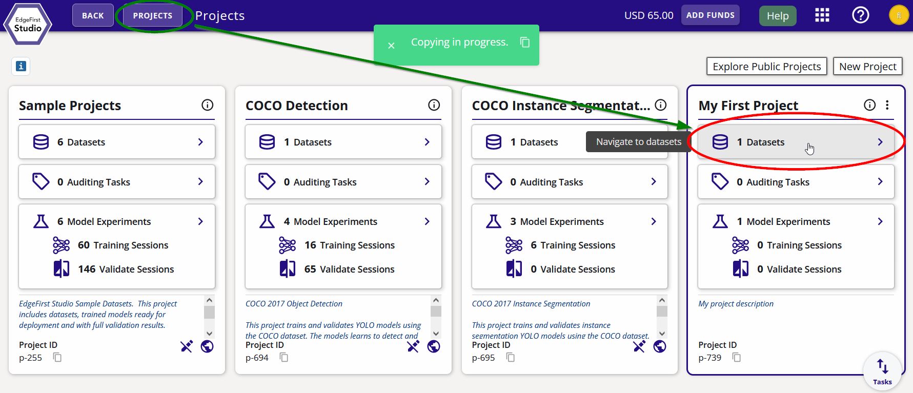 Navigate to your Project