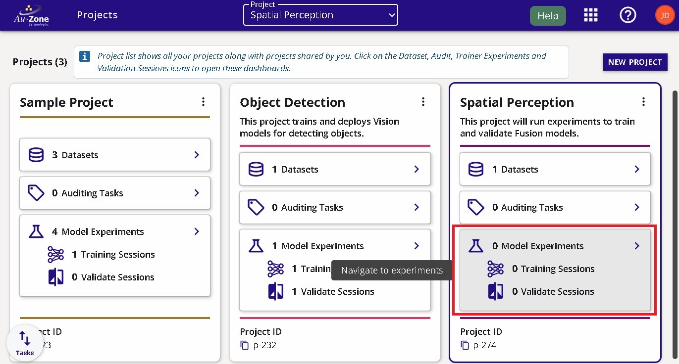 Model Experiments Page