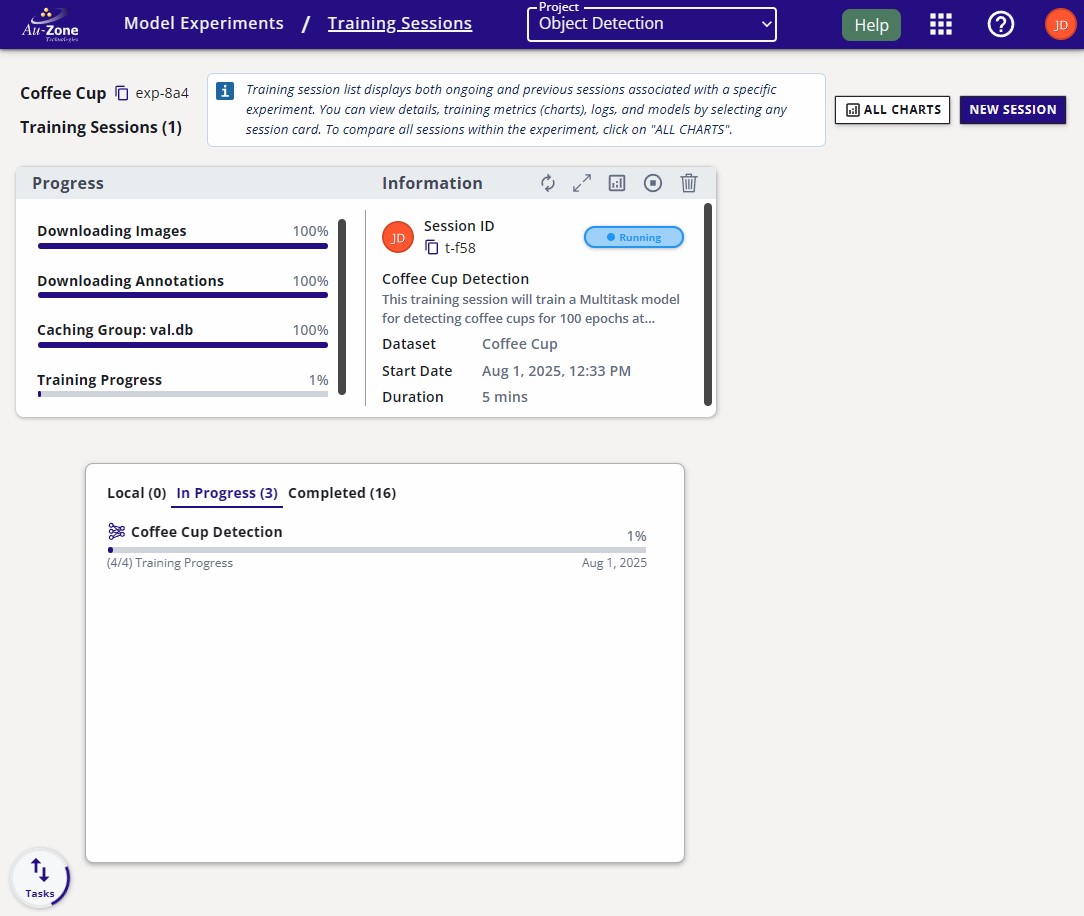 Training Session Progress