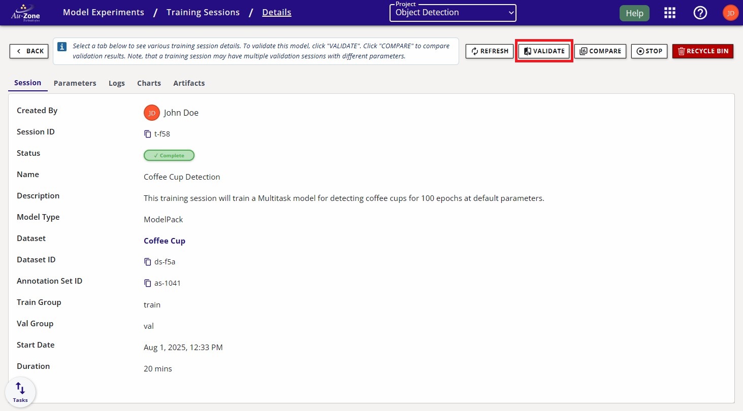 Create Validation Session