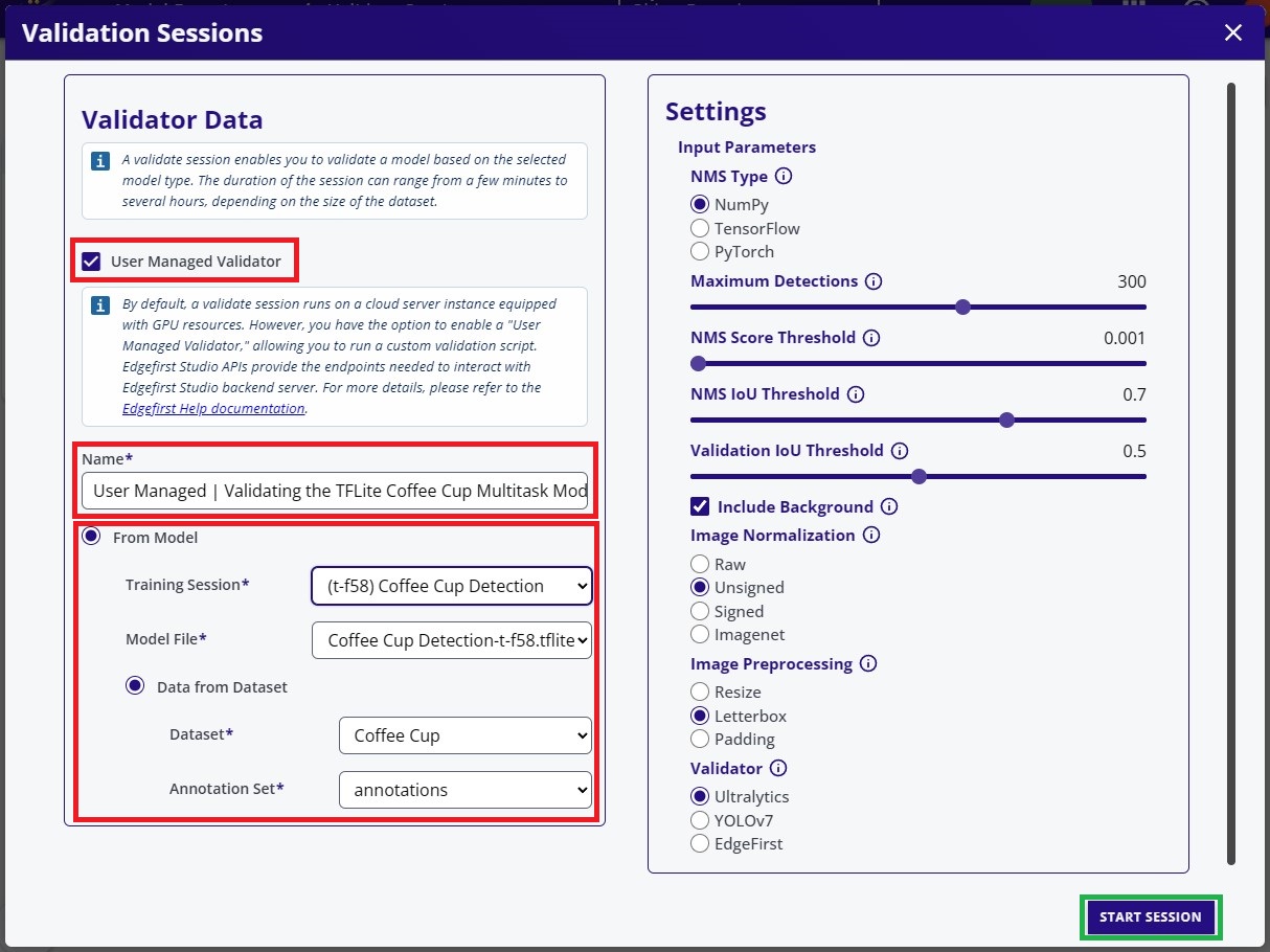 Validation Session Fields