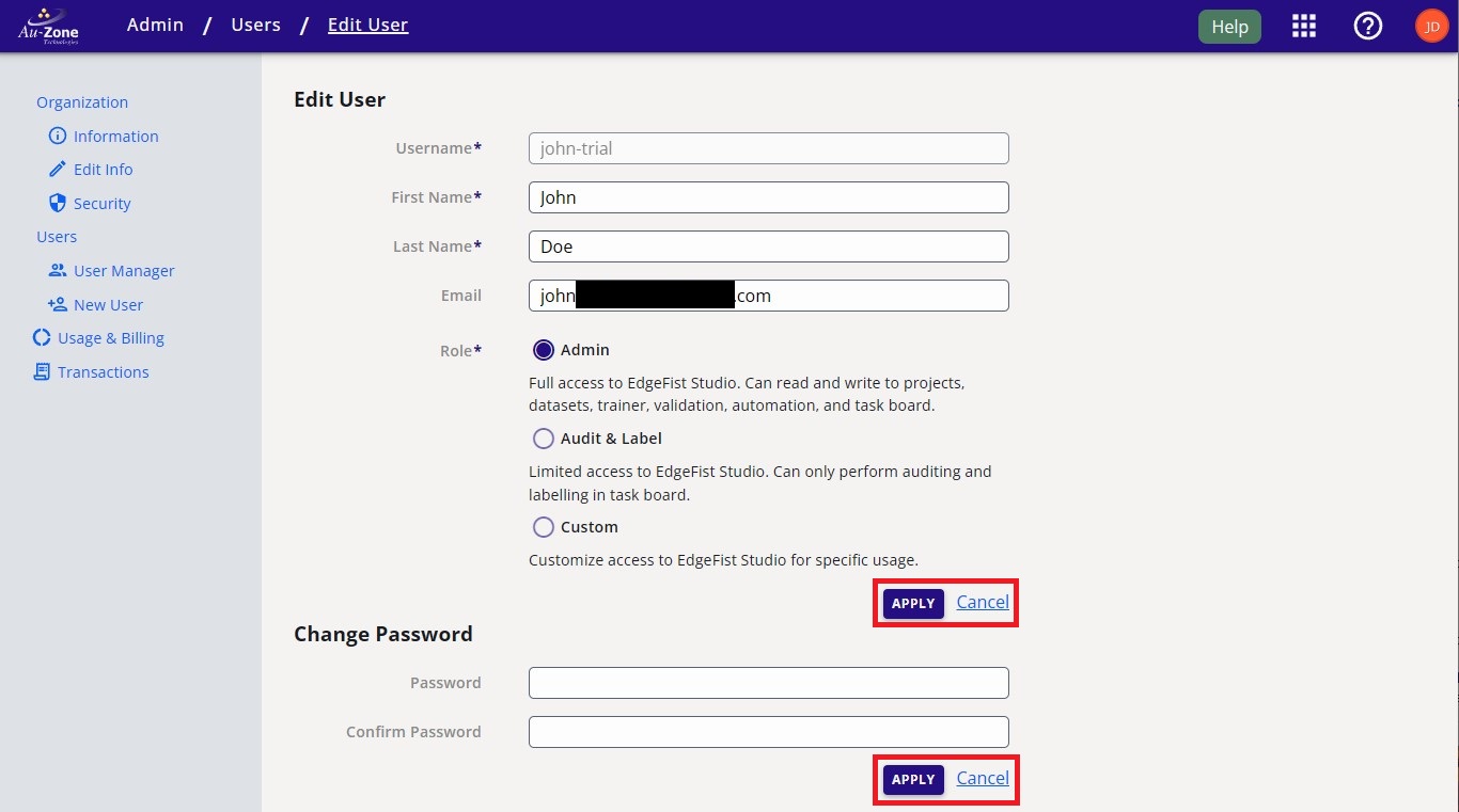 Modify User Information
