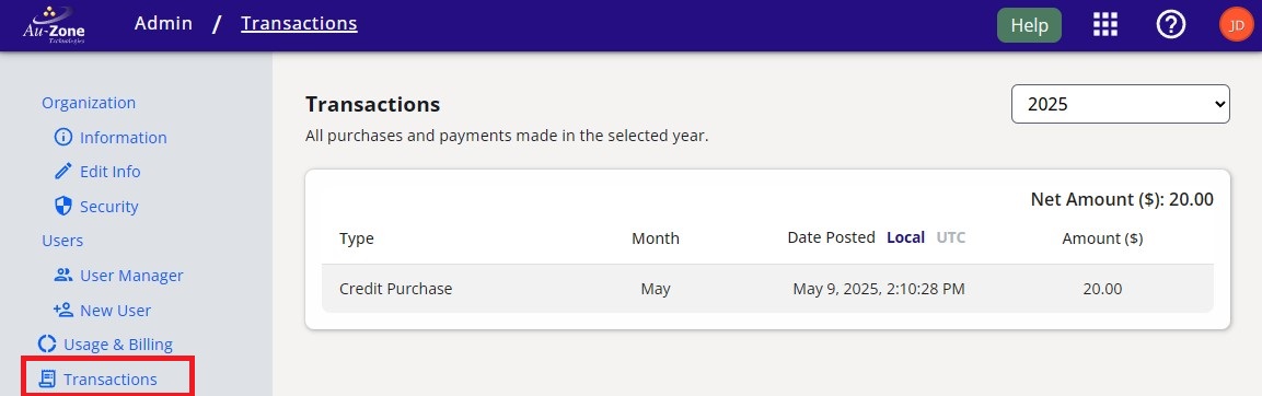 Transactions Summary