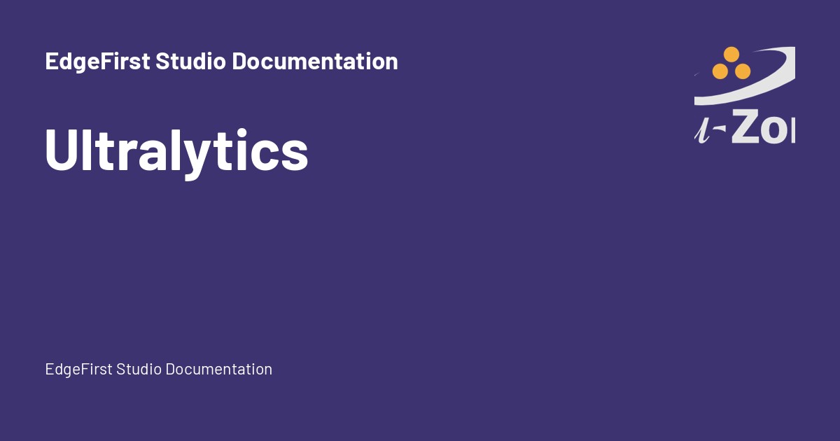 Ultralytics - EdgeFirst Studio Documentation