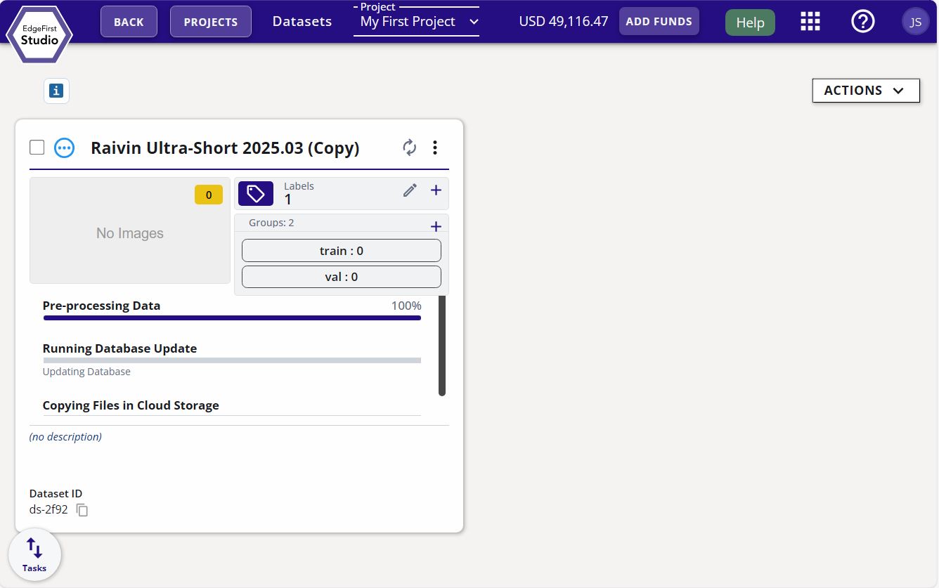 Copy Dataset Progress
