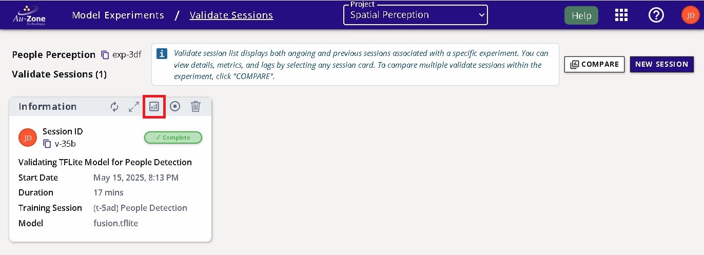 Validation Charts Button