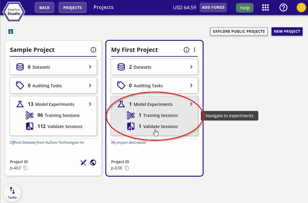 Model Experiments Page